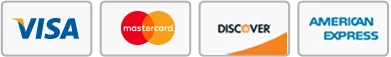 Visa, Mastercard, Amex, PayPal, Discover
